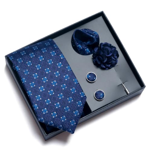 Image of joy alice 70 Colors Ties Set Men Mixed Color Necktie Handkerchief Cufflinks Brooch 3.15 Formal