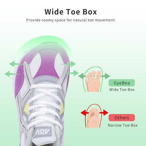 Image of Wide Toe Box Shoes Women Arch Support Walking Sneakers Orthotic Tennis Shoes for Plantar Fasciitis Bunions