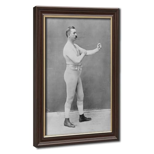 Toile boxe vintage John L Sullivan 1898 pour déco barbier ou salon rétro
