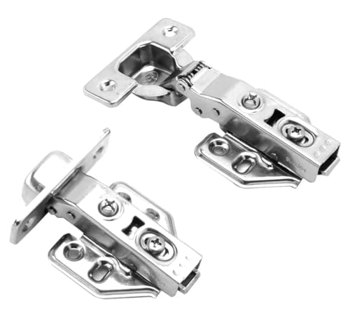 Image of Slow Motion 3D Cabinet Hinges, Pack of 2 Pairs, for Overlay Doors Wardrobe 0 Degree mild Steel Hinges with auto Close Feature Pack of 2 Pairs (4 pcs)
