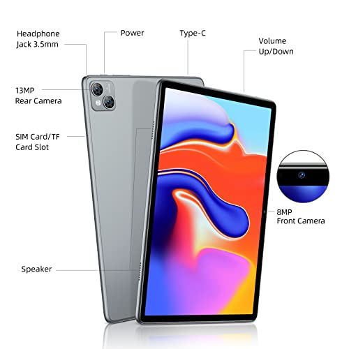 DOOGEE T10 Tablet Android 12, 10.1 Zoll Gaming Tablet PC mit Touchstift, 15GB RAM+128GB ROM (1TB Erweitern) 8300mAh Akku, Octa-Core 1920 * 1200 FHD+ Bildschirm, 13MP+8MP, Dual SIM 4G LTE &5G WiFi, GPS – Bild 7