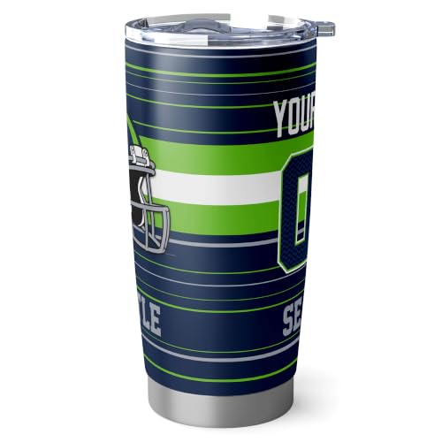 Image of Seattle Tumbler 20oz Travel Mug Gifts Custom Name Number