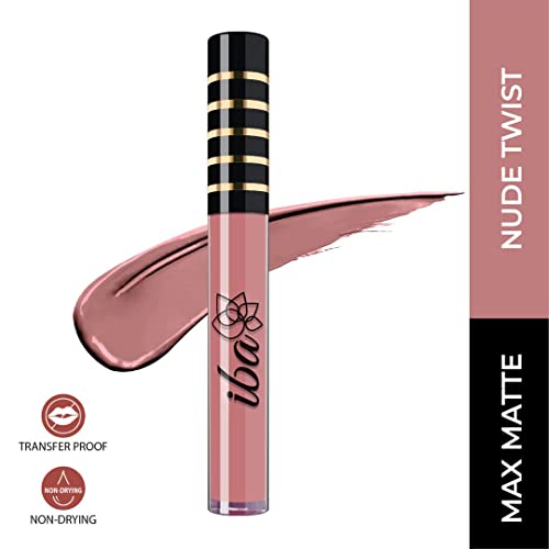 Image of Iba Maxx Matte Liquid Lipstick- Nude Twist | Infused with Vitamin E & Almond Oil | Transfer Proof & Long Lasting | Waterproof & Smudge Proof | Velvet Matte Finish & Highly Pigmented| Lip Makeup|2.6Ml