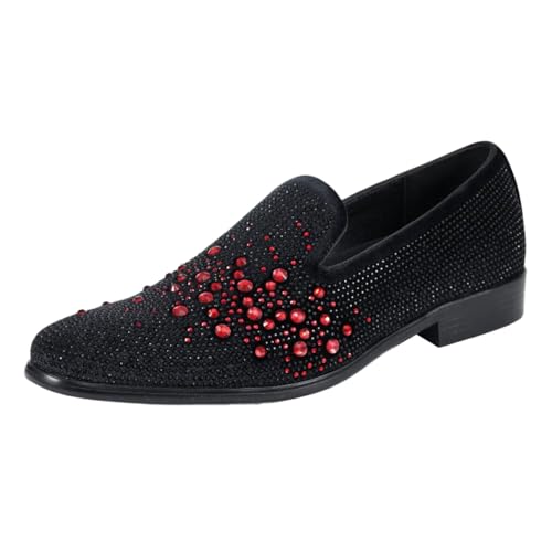 Image of Amali Men's Embellished Velvet Tuxedo Loafers, Smoking Slippers