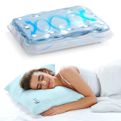F1 Cooling Pillow - Adjustable Air and Water Pillow for Neck and Shoulder Pain, Revolutionary Fusion, Customizable Support and AI Sleep Sounds for Ultimate Comfort Nylon