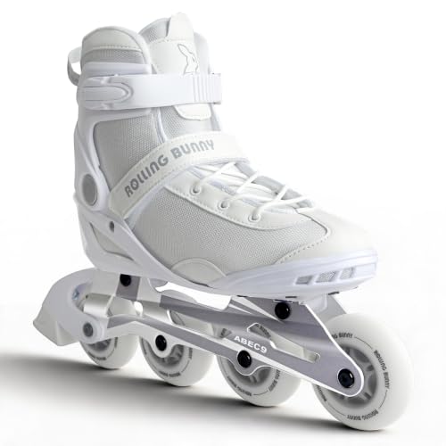 Image of Inline Skates PRO for Adult Women - ABEC-9 Bearing with Breathable Lining for Male Female, Optional Brake, Size W 6-9, Black