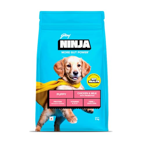 Image of Puppy Dry Dog Food, 2 KG, Chicken & Milk, Gut Health Formula | Powered by Pre & Probiotics, Polyphenols & 37 Essential Nutrients For Growth & Immunity, Complete Nutrition