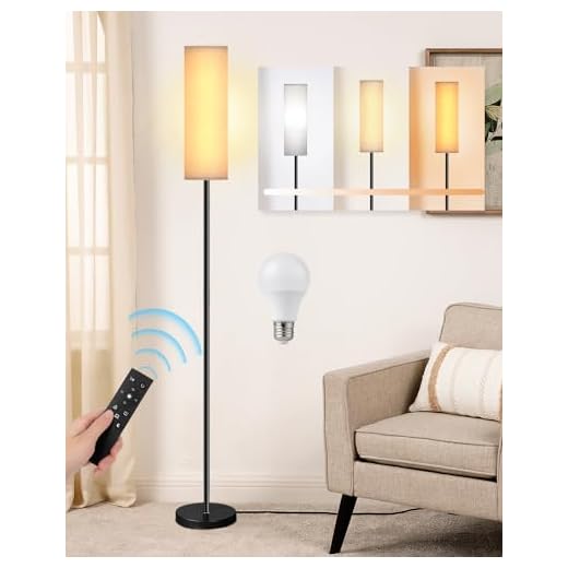 TONGLIN Lampadaire sur Pied Salon 9W LED, Réglable avec Télécommande et Interrupteur à Pied, 3 Températures de Couleur, Lampe Sur Pied Moderne pour Salon et Chambre, 165 cm