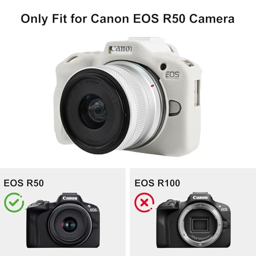 Funda ligera de silicona para Canon EOS R50 beige miniatura 2