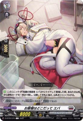 ヴァンガード 知識の渇望者 お昼寝はどこだって 研究は順調 エバ SP 各1枚 Amazon.co.jp: カードファイト!! ヴァンガード D-BT05／070 お昼寝は