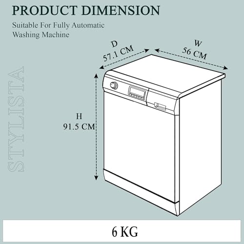 Image of Stylista Washing Machine Cover Compatible for Samsung 6.2 kg WA62M4100HY /TL Fully-Automatic Top Load