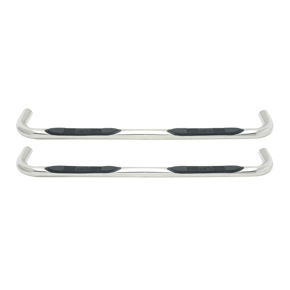 Westin 23-2790 E-Series 3 Round Nerf Bars fits 2005-2011 Dakota Quad Cab Polished Pair