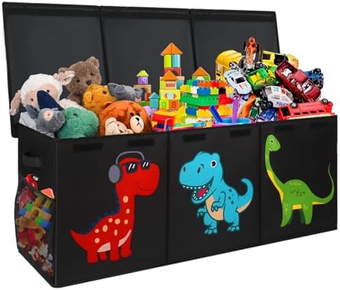 Extra Large Toy Box, Collapsible Sturdy Toy Storage Organizer wit...