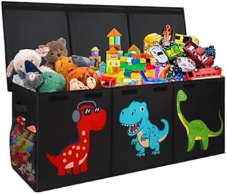 Extra Large Toy Box Chest, Collapsible Storage Organizer with Lids, Sturdy Dinosaur Toybox for Boys Girls, 40"x16"x16" Kids Storage Bin Box Baskets for Living Room, Playroom, Bedroom, Nursery