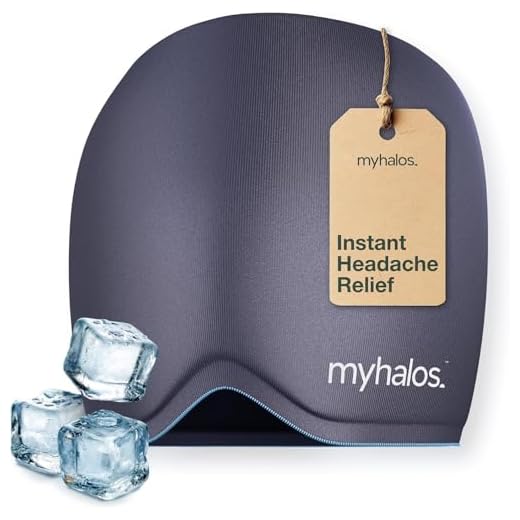 myhalos Gorro Migraña - Funda Fría, Portátil y Reutilizable para Alivio de Migraña - Mascara Fría Dolor Cabeza por Tensión y Presión Sinusal - Gorro para Migrañas y Antifaz Gel Frío de Diseño Ajustado