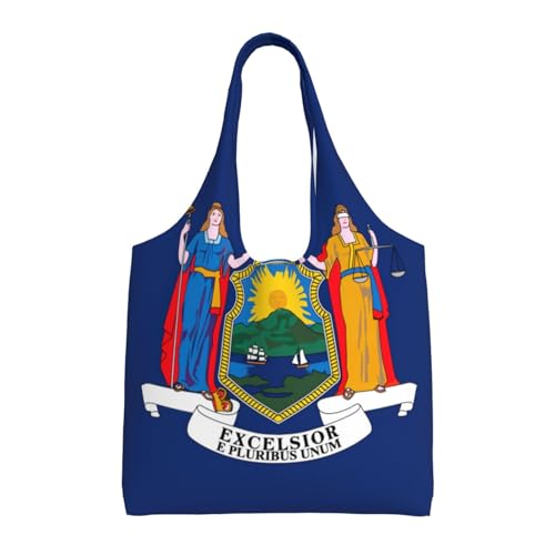 Sac fourre-tout en toile New York imprimé pour femme cabas noir tissu grand format