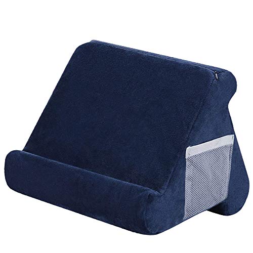 Diifoy stand239-fr Pilow Coussin Multi-Angles pour Tablette, Coussin Tablette Livre, Support de Tablette lit, Pad Support Doux pour Tablette Tablette liseuse Smartphones, Livres, Magazines(Marine)