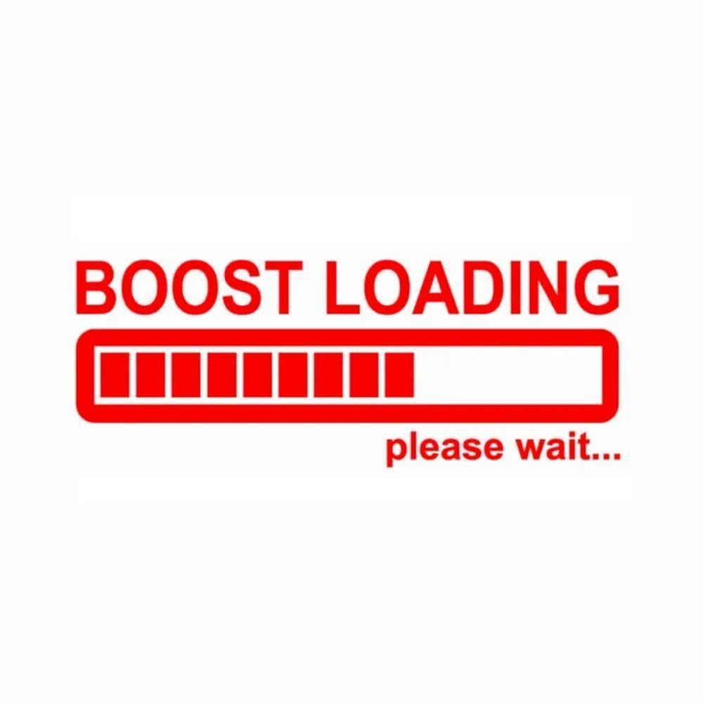 Car Sticker Boost Loading Please Wait(Red,15X5CM)