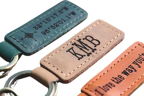 Leather Keychain 3 Year Anniversary Wedding Gifts for Women Men