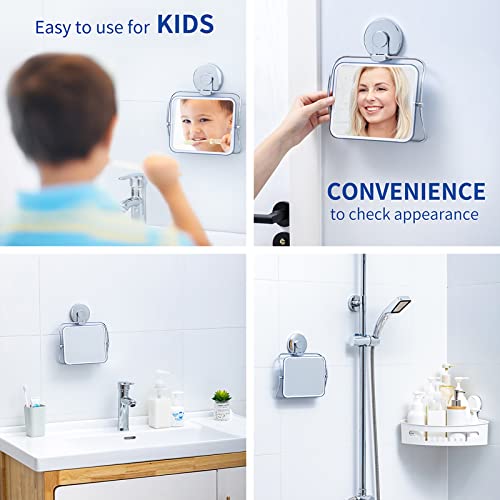 Swamtik Shower Mirror Shower Mirror Fogless For Shaving No Fog Shower Mirror 360 Degree Swivel Waterproof Large Shower Mirror Rust Resistant Shower Mirror Fogless For Bathroom No Drilling Chrome #TOP5