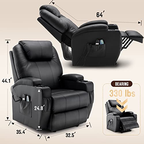 Korser Recliner Chair, Power Lift Massage Chair, Lift Chair Recliners For Elderly And Adults, Pu Leather Power Recliner Chair With Heat, Comfort Electric Recliner With Remote Control And Cup Holder #TOP4
