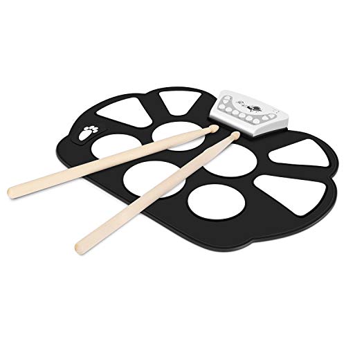 Flexzion Digital Electronic Roll Up Drum Pad Set Kit - Portable Foldable Silicone