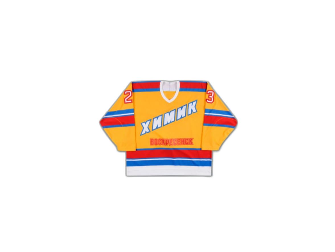 Yashkin Khimik Russian Moscow Yellow Hockey Jersey, Stitch Custom Any Name Number Size