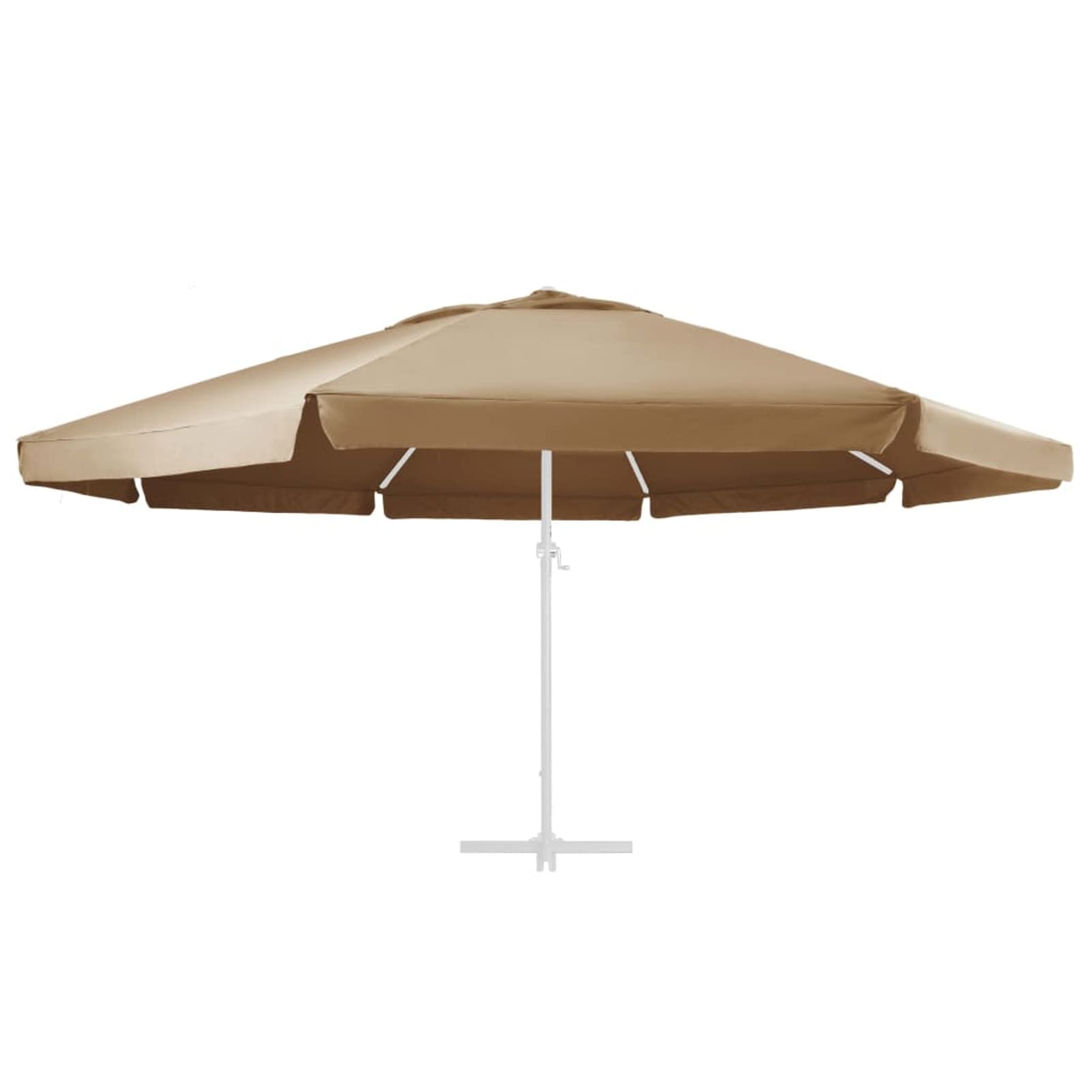 Homgoday Tela de Repuesto para sombrilla taupé 600 cm Sombrilla de Jardín,Protección UV Sombrilla Jardín Grande Orientable Jardín Parasol Balcón
