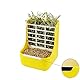 MINGZE Hay Lebensmittel Bin für Kaninchen, Chinchillas, Große Meerschweinchen, Hängendes Heu und Futter 2-in-1-Zuführung (Gelb)