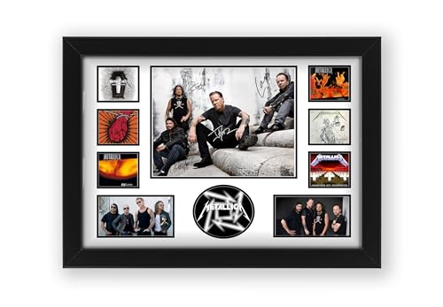 Metallica Signed Poster Print - Limited Edition Autograph Fan Gift Collectible Memorabilia Merchandise (Framed A4 (30x21cm))