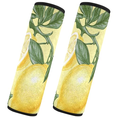 Seat Belt Covers 2 Pack Lemon Ladybug Car Seat Strap Covers Super Soft Yellow Car Seat Neck Cover for Boys Girls Adults Babies M