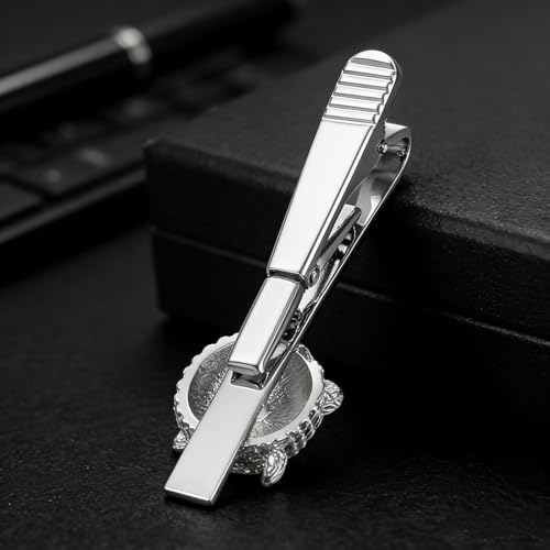 Image of Unique Insect Tie Clip for Men Bee Fish Butterfly Turtle Ladybug Novelty Tie Bar Silver Gold Animal Party Anniversary Jewelry Gift