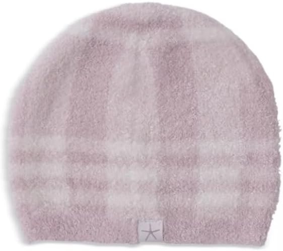 Barefoot Dreams® CozyChic LIte® Baby Plaid Beanie, Barely Pink-Cream, One Size