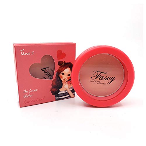 The Elixir Beauty Fascy Salmon Coral The Secret Blusher Korean Beauty Cruelty-Free Powder Blush - Shape, Contour & Hightlight Face, Long Lasting Lightweight Texture Lovely Mood Color Blusher, 5g