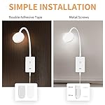 LED Wall Mounted Reading Light with Remote Control, Dimmable Touch Lamp for Bedroom Wall Lamp with USB Output, Flexible Gooseneck, Adjustable CCT, Stepless Dimming and 4 Gear Dimming (White) - Image 5