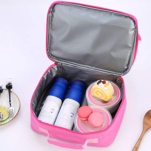 Handheld Lunch Box, Reusable Insulated Flip Sequins Lunch Tote Bag Handheld Box Roomy Carry Bag Lunchbox Gifts for Women Glittering Shining Office Travel Meal Tote Kit (Rose Red Heart) by AOUTACC - Image 4