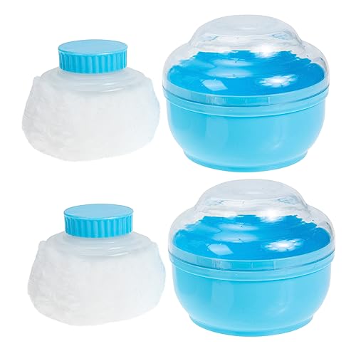 Healvian Baby Powder Puff Box 2pcs Makeup Puff for Corn Starch Baby Powder Easy Application Container