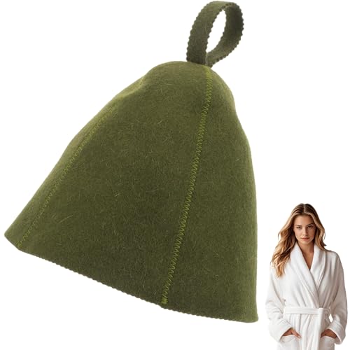 Sauna Hat Natural Wool Sauna Cap for Men Women Eco-Friendly Comfortable Insulating Headgear for Spa Steam Room Bathhouse