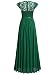 Miusol Elegante Encaje Gasa Fiesta Vestido Largo para Mujer Verde Medium