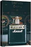 SIGNFORD Canvas Print Wall Art Retro Guitar Amplifier with Coffee Mason Jar Music American...