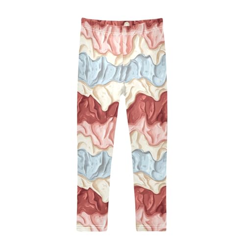 Ice Cream Waves Girls Casual Leggings for Kids Printed Long Pant Bottoms Stretch and Soft