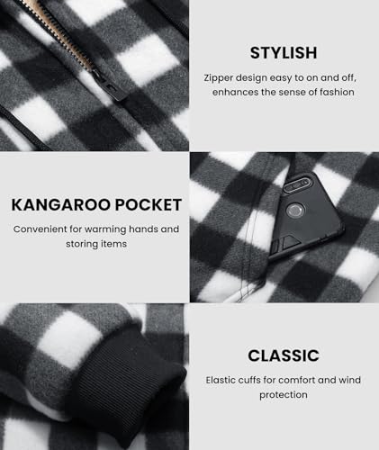 Image of onedog Mens Zip Up Hoodies Fleece Sherpa Lined Sweatshirt Winter Warm Jacket