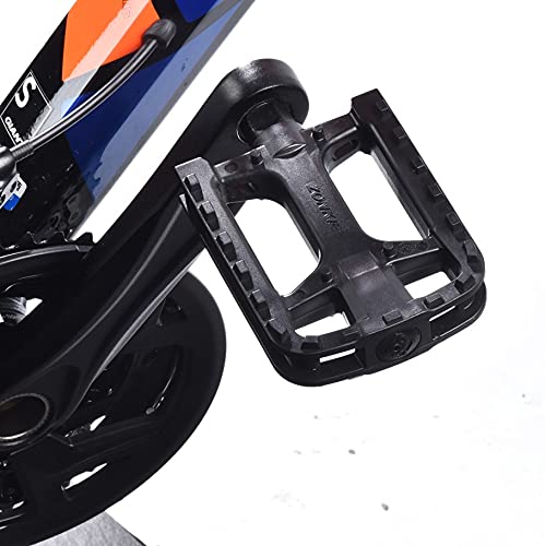 Zonkie Bike Pedals, Plastic Bicycle Pedals For Mtb And Road Bike, Lightweight Platform Pedals, Black #TOP4