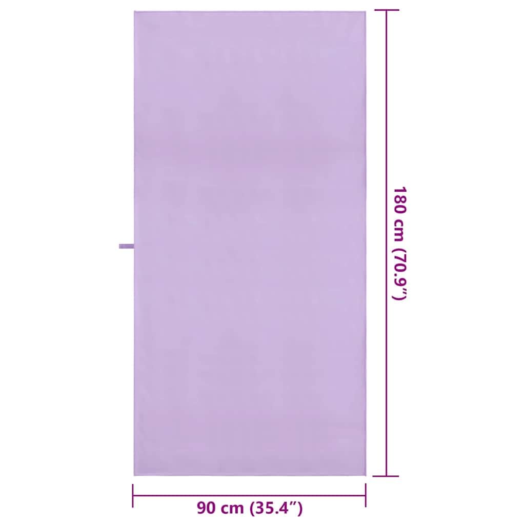 Toallas de deporte 2 unidades, color lila, 180 x 90 cm, poliéster, poliamida, secado rápido, absorbentes, suaves, para deportes, fitness, sauna, playa, viajes, con función de suspensión