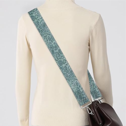 Image of Purse Straps Replacement Crossbody,Crochet Purse Strap for Handbags,Wide Shoulder Straps for Bags(1-Leopard Green)