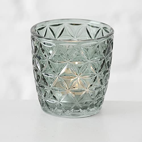 Windlicht Glas grün Teelichthalter 4er Set