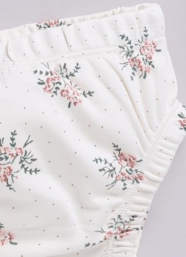 Image of Smart Baby Girl's Cotton Floral Print Long Sleeve Babydoll Top & Bloomer Set | Soft & Breathable Infant Spring Dress Outfit