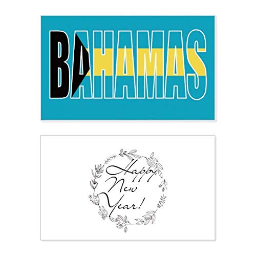 Tarjeta conmemorativa de Año Nuevo para decorar tu hogar con la bandera de Bahamas