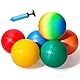U&C Planet 6-Pack Regenbogen Spielplatz Bälle Dodgeballs 21,5 cm Leichte Softbälle mit Luftpumpe für Familie Spiel Kinder Indoor Outdoor Spiel