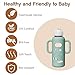 Sippy Cup Conversion Kit Compatible with Dr Brown Narrow Bottle, Baby Bottle Transition Kit with Silicone Sippy Spout Nipple, Blue-Green Silicone Sleeves, Weighted Straw, Cleanin Brush, 6m+, 2 Packs
